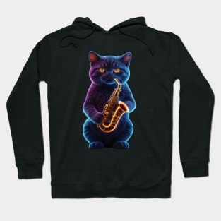 Saxophone Cat Hoodie